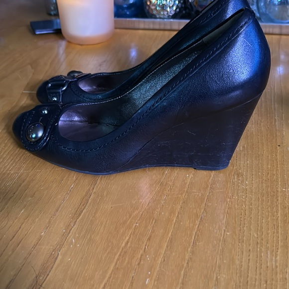 Coach black leather wedge. Woman’s size 10. - Picture 2 of 4